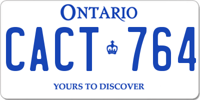 ON license plate CACT764