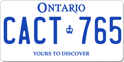 ON license plate CACT765