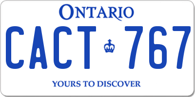 ON license plate CACT767