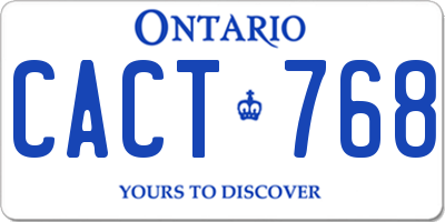 ON license plate CACT768