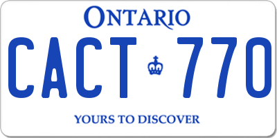 ON license plate CACT770