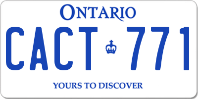 ON license plate CACT771