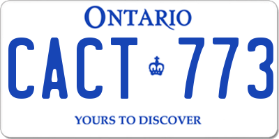 ON license plate CACT773