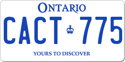 ON license plate CACT775