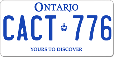 ON license plate CACT776