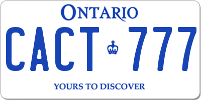 ON license plate CACT777