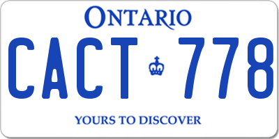 ON license plate CACT778