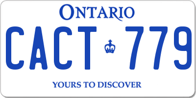 ON license plate CACT779