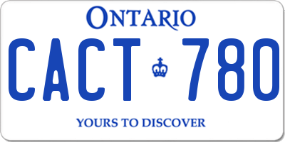 ON license plate CACT780