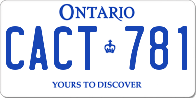 ON license plate CACT781