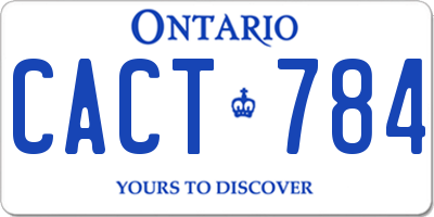 ON license plate CACT784