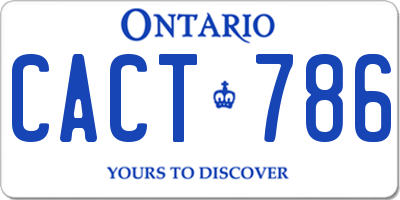 ON license plate CACT786