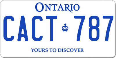 ON license plate CACT787