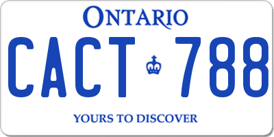 ON license plate CACT788