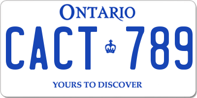 ON license plate CACT789