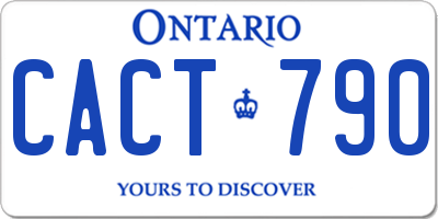 ON license plate CACT790