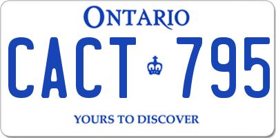 ON license plate CACT795