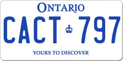 ON license plate CACT797