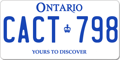 ON license plate CACT798