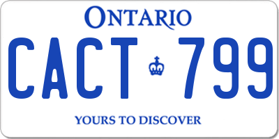 ON license plate CACT799