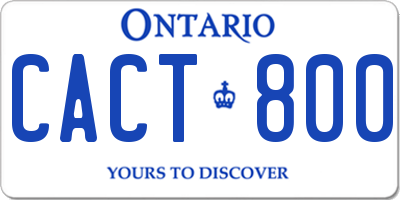 ON license plate CACT800