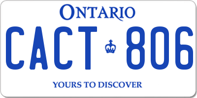 ON license plate CACT806