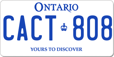 ON license plate CACT808