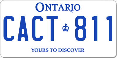 ON license plate CACT811