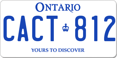 ON license plate CACT812