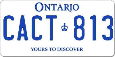 ON license plate CACT813