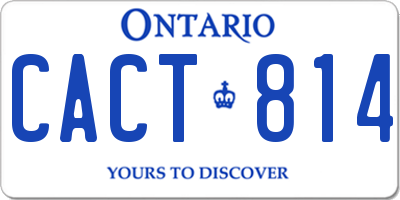 ON license plate CACT814