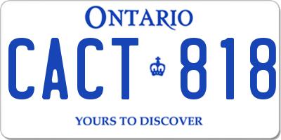 ON license plate CACT818