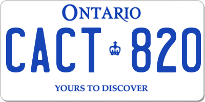 ON license plate CACT820