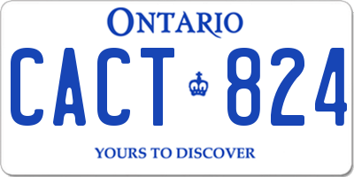 ON license plate CACT824