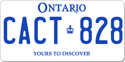 ON license plate CACT828