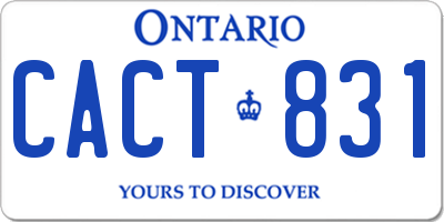 ON license plate CACT831