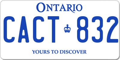 ON license plate CACT832