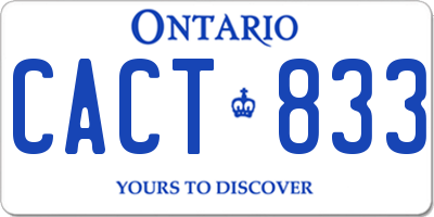 ON license plate CACT833