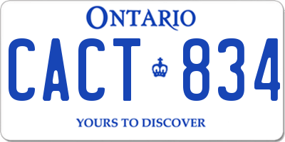 ON license plate CACT834