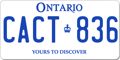 ON license plate CACT836