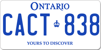 ON license plate CACT838