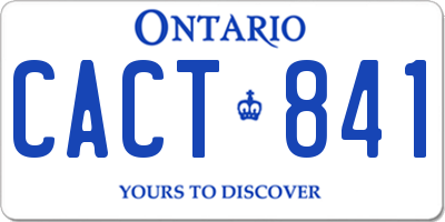 ON license plate CACT841