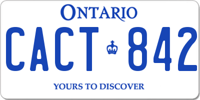 ON license plate CACT842