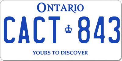 ON license plate CACT843