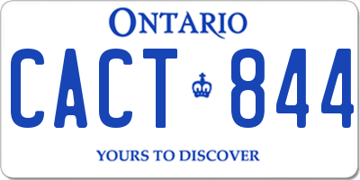 ON license plate CACT844