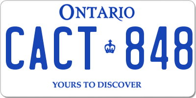 ON license plate CACT848