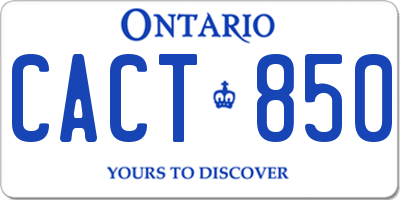 ON license plate CACT850