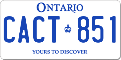 ON license plate CACT851