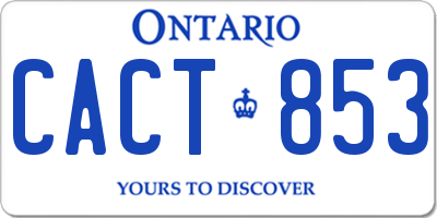 ON license plate CACT853