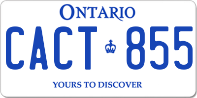 ON license plate CACT855